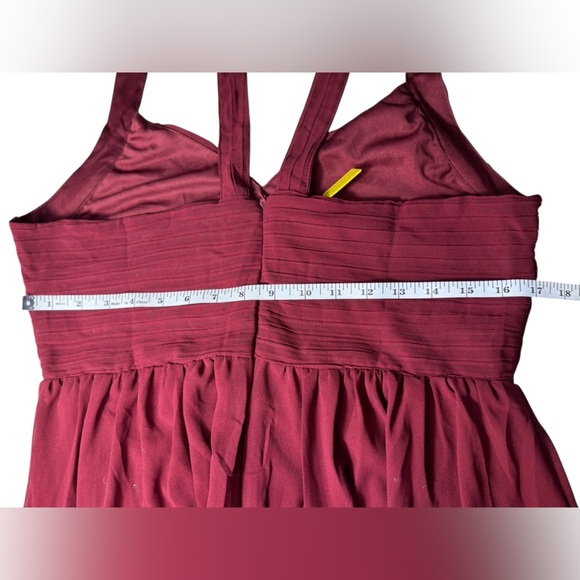 AOFUR WINE RED CHIFFON COCKTAIL maxi EVENING PARTY SWING Bridesmaid DRESS Large - Picture 16 of 16